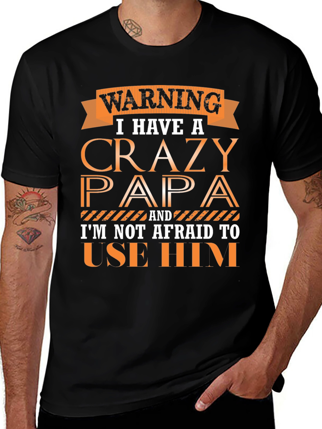 Warning Crazy Papa Graphic Tee