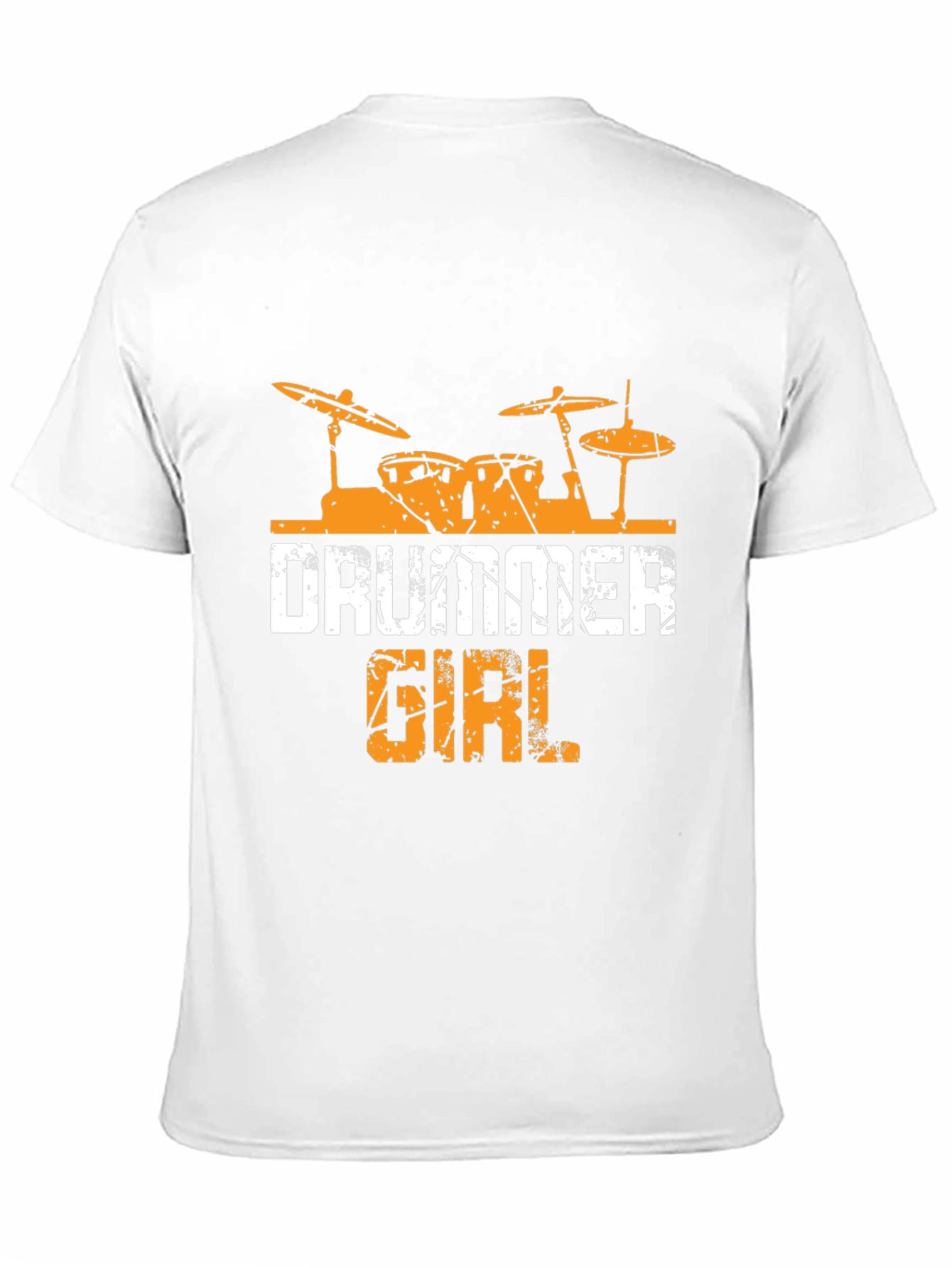 Drummer Girl Black Cotton Tee - Music Lover Shirt