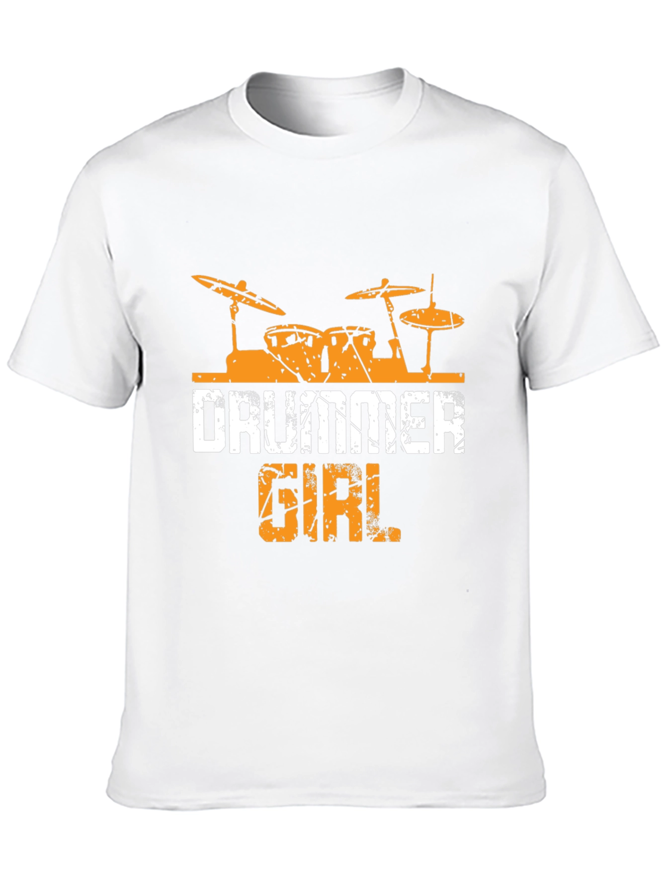 Drummer Girl Black Cotton Tee - Music Lover Shirt