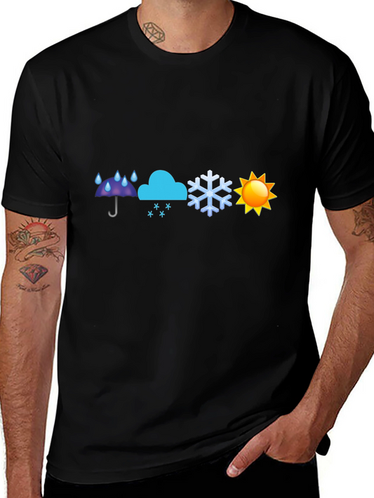 Weather Emoji Graphic T-Shirt - Black