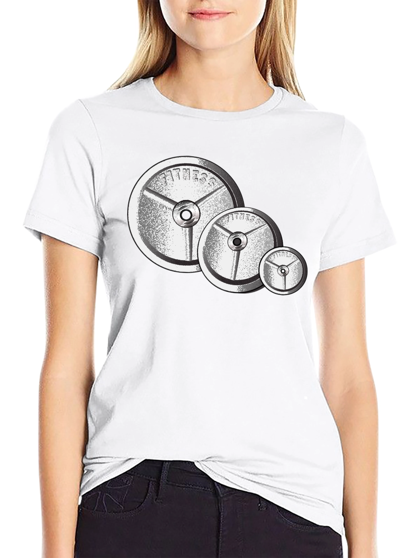 Fitness Plate Graphic T-Shirt - Black
