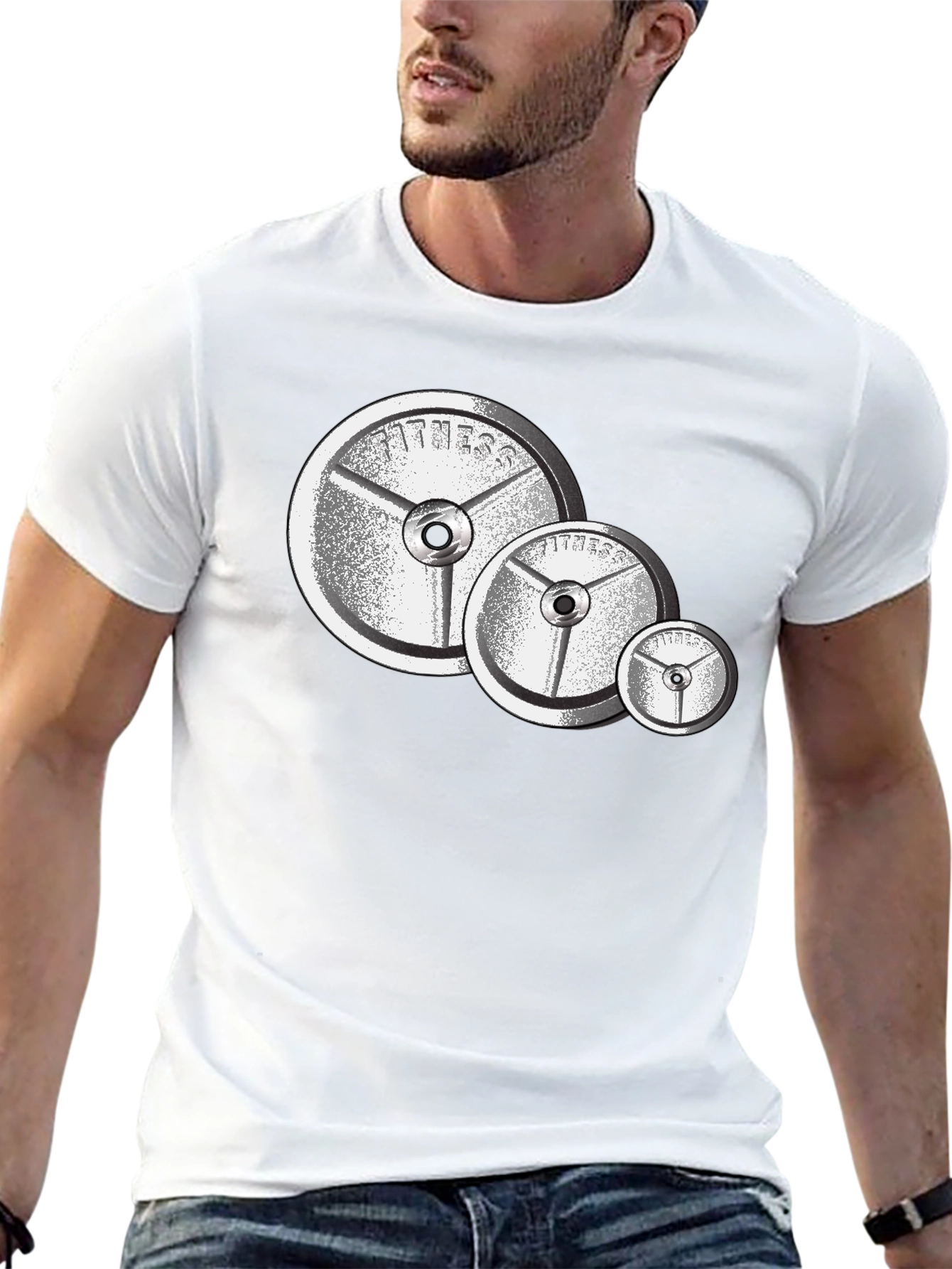 Fitness Plate Graphic T-Shirt - Black