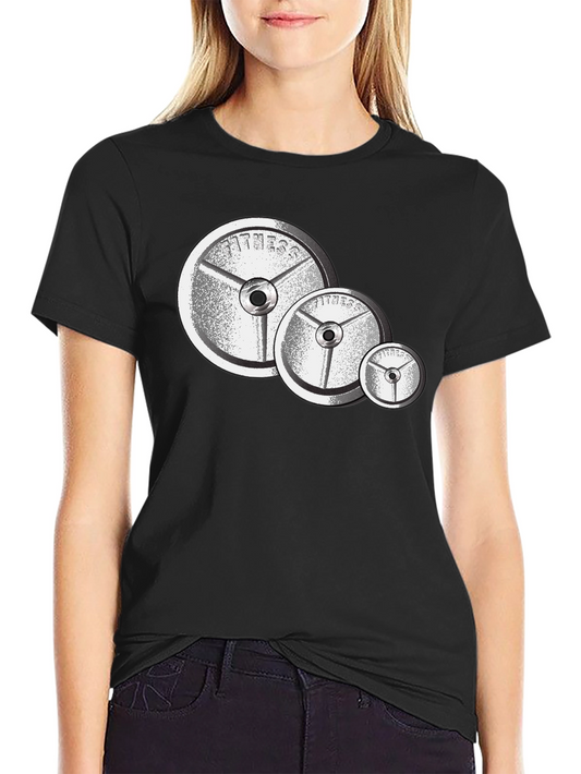 Fitness Plate Graphic T-Shirt - Black