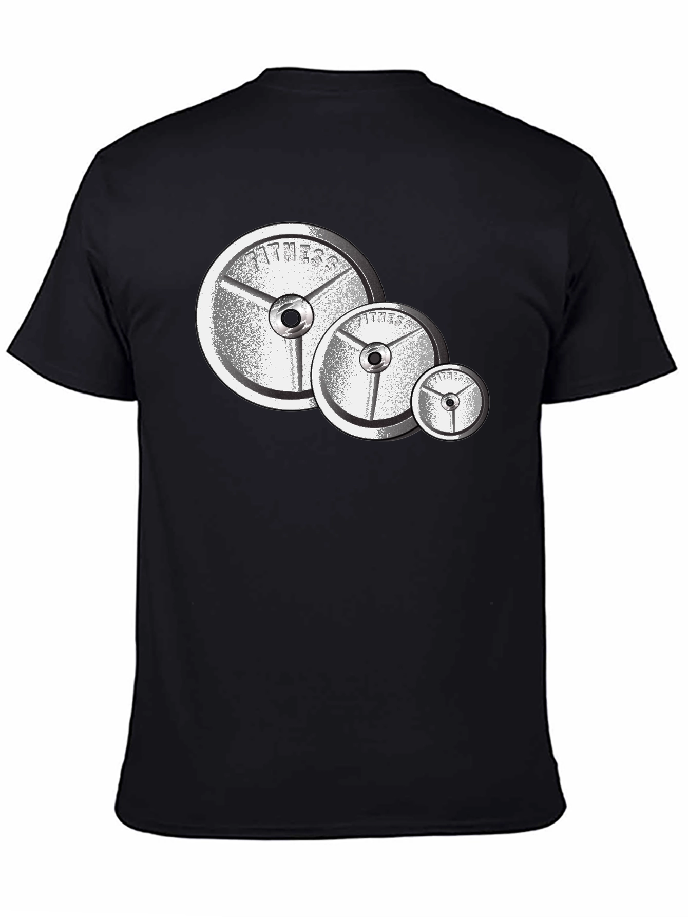 Fitness Plate Graphic T-Shirt - Black