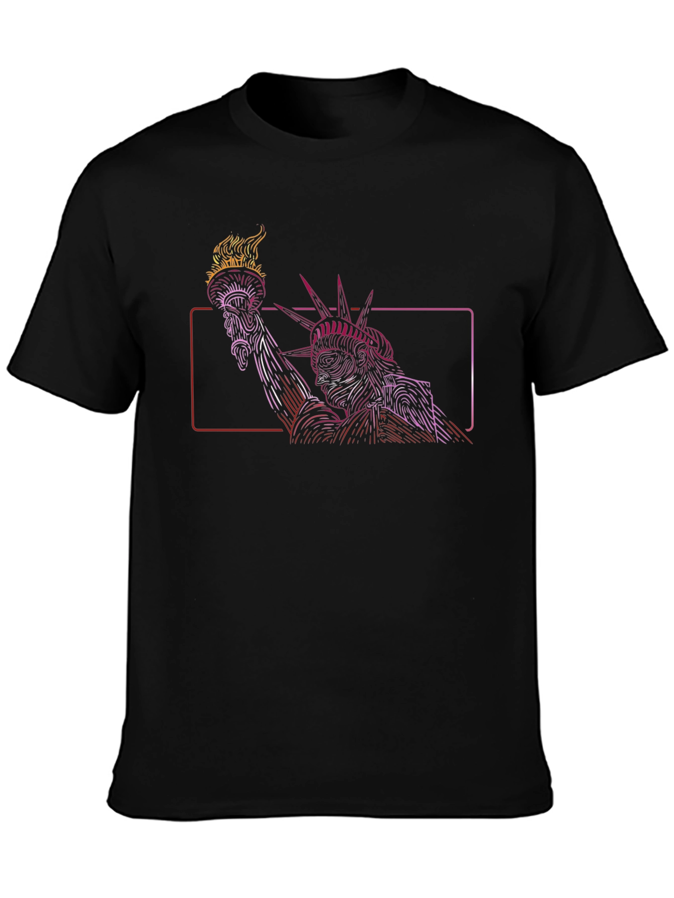Statue of Liberty Graphic Tee - Mens Black T-Shirt