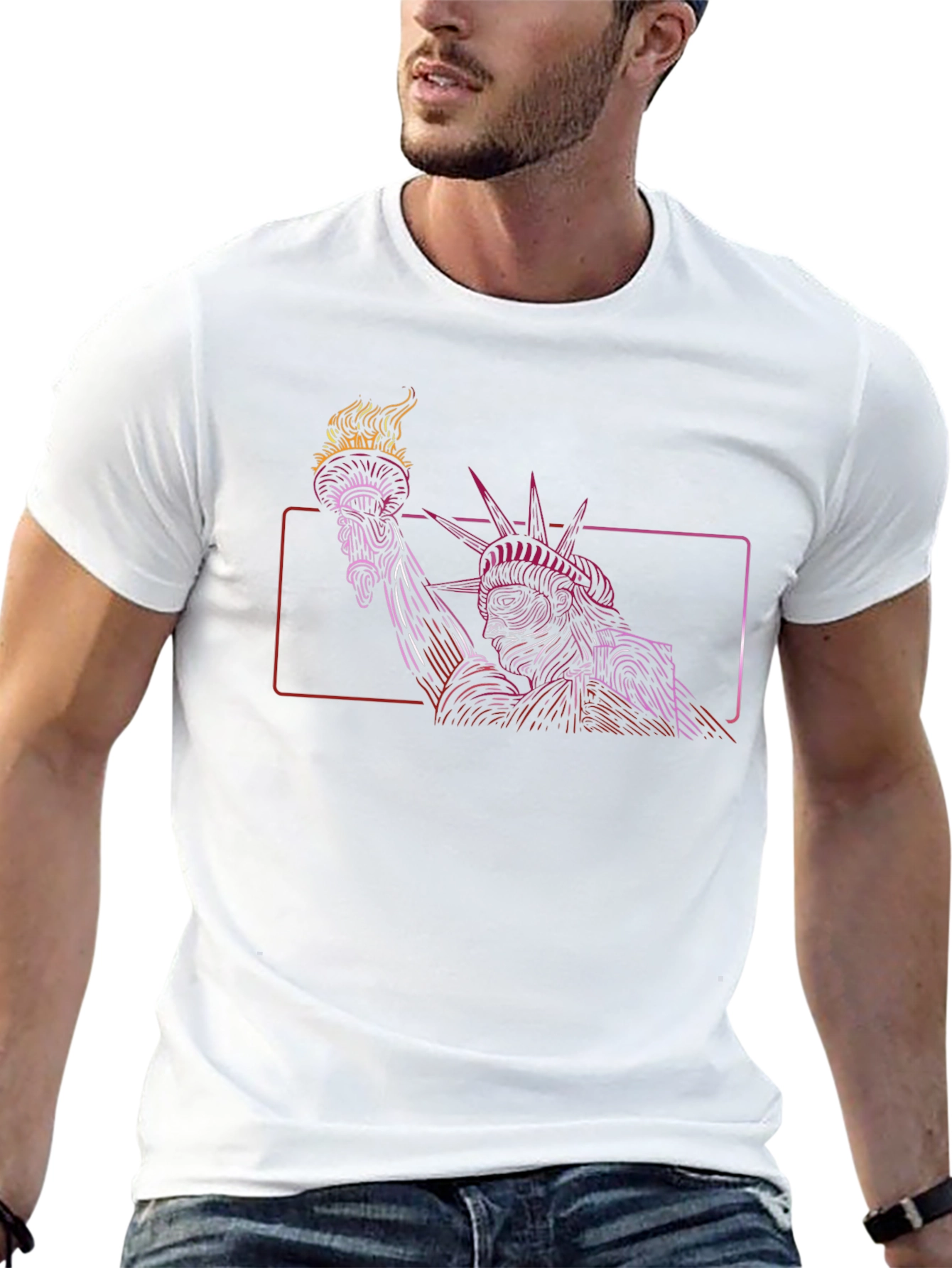 Statue of Liberty Graphic Tee - Mens Black T-Shirt