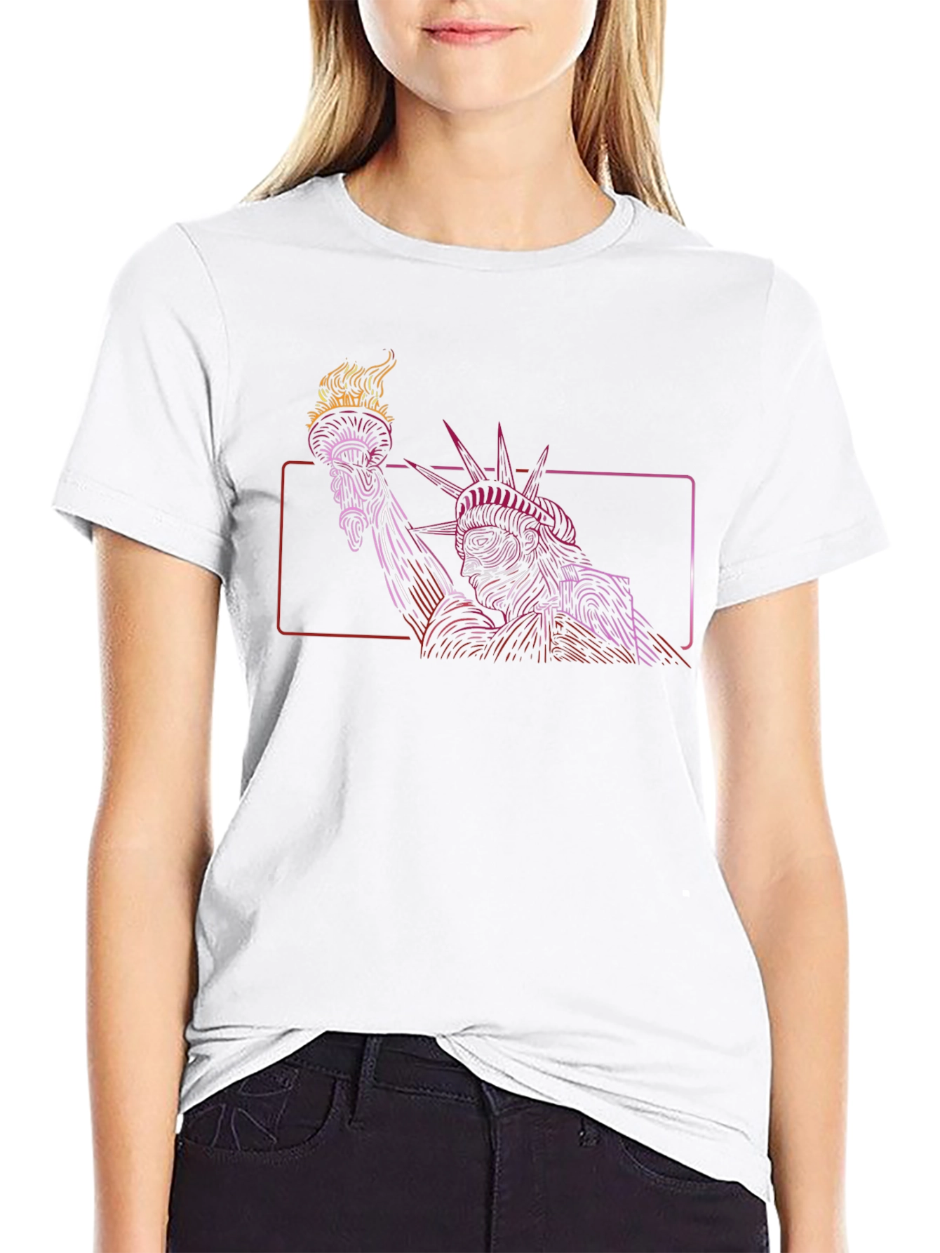 Statue of Liberty Graphic Tee - Mens Black T-Shirt