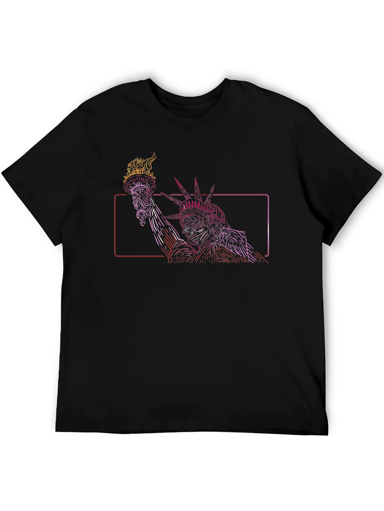 Statue of Liberty Graphic Tee - Mens Black T-Shirt