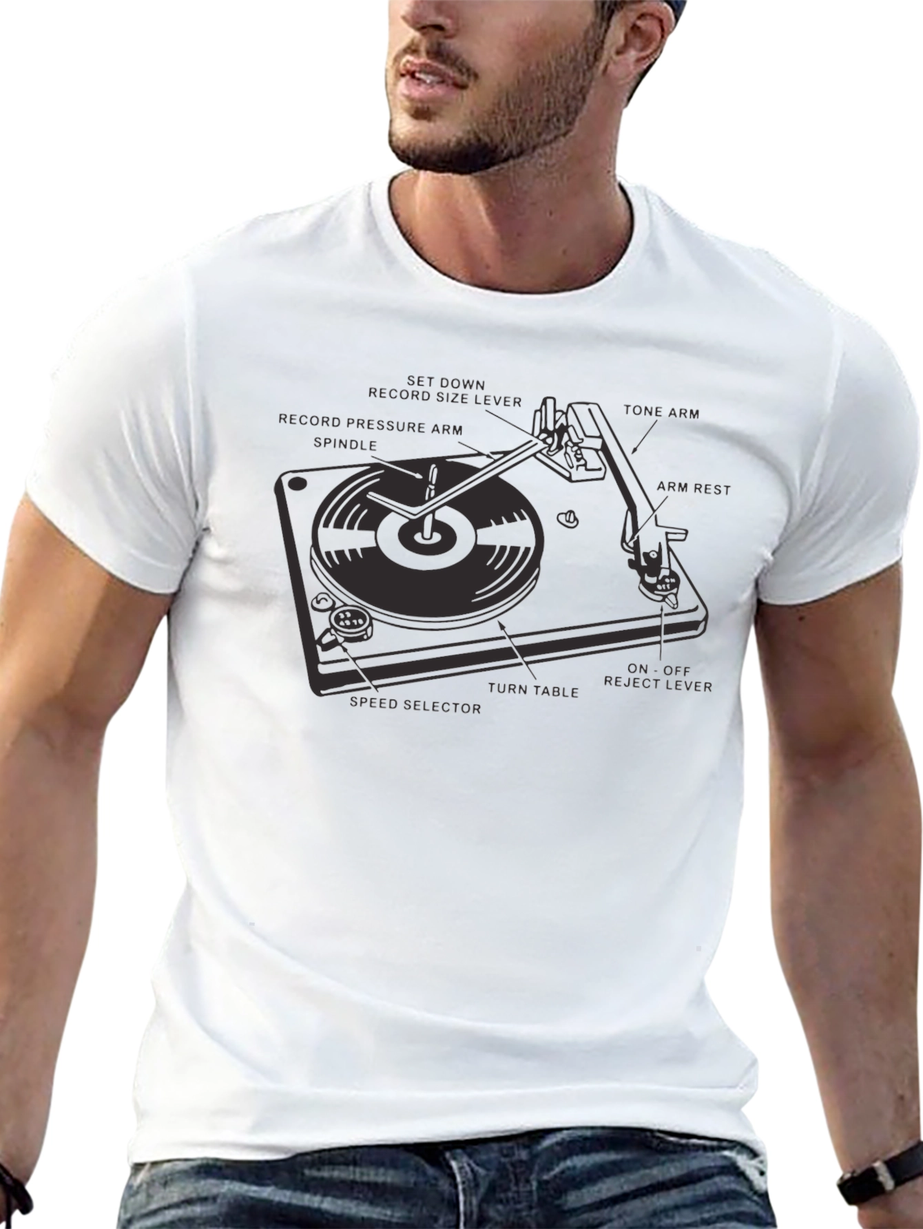 Turntable Anatomy Black T-Shirt