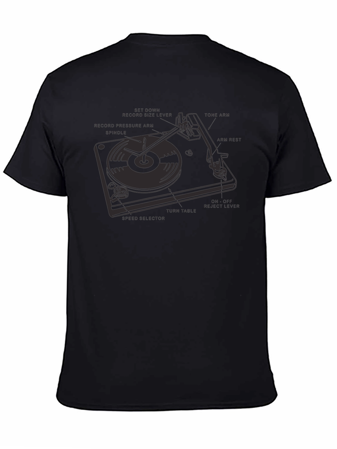 Turntable Anatomy Black T-Shirt