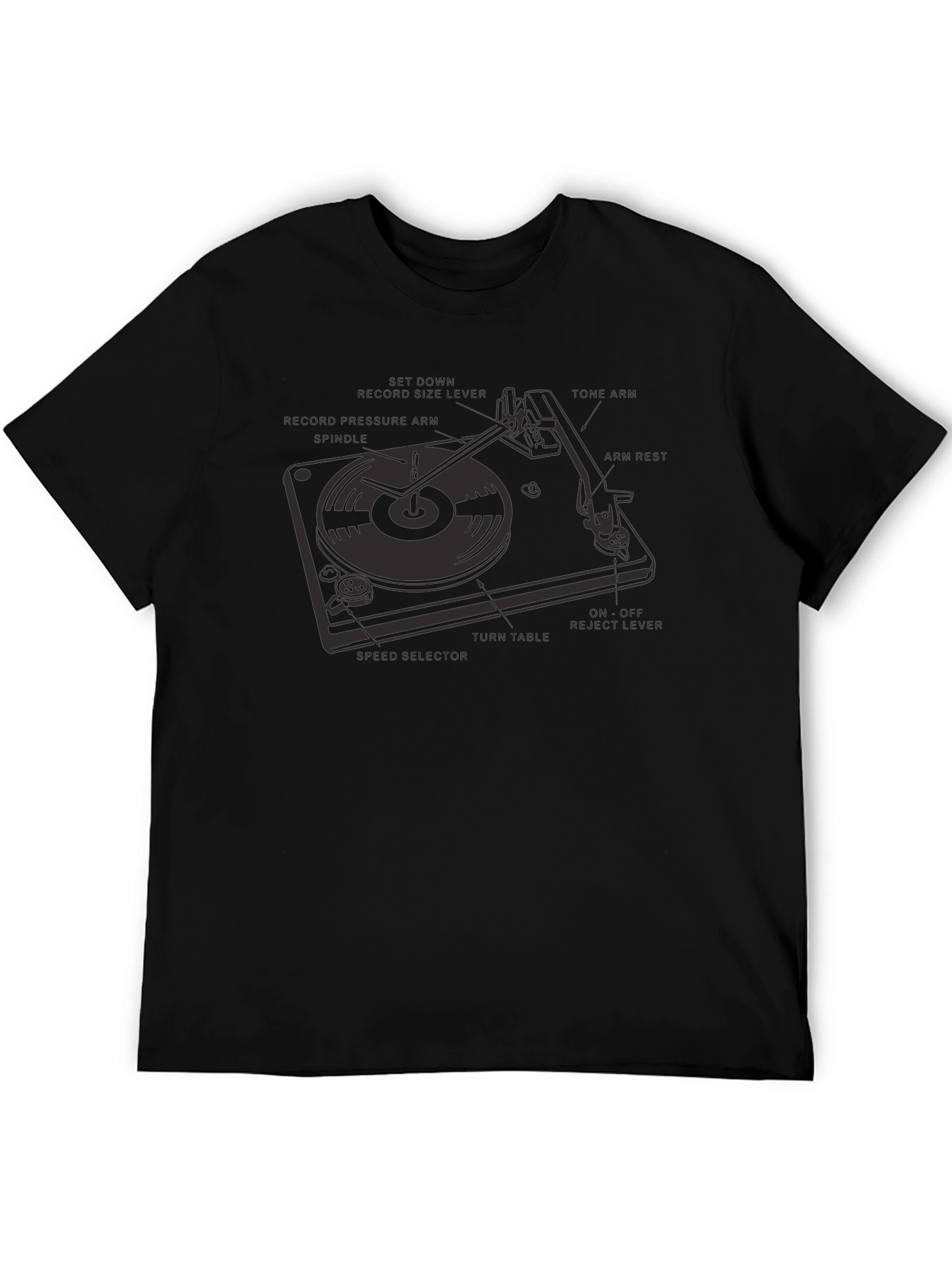 Turntable Anatomy Black T-Shirt