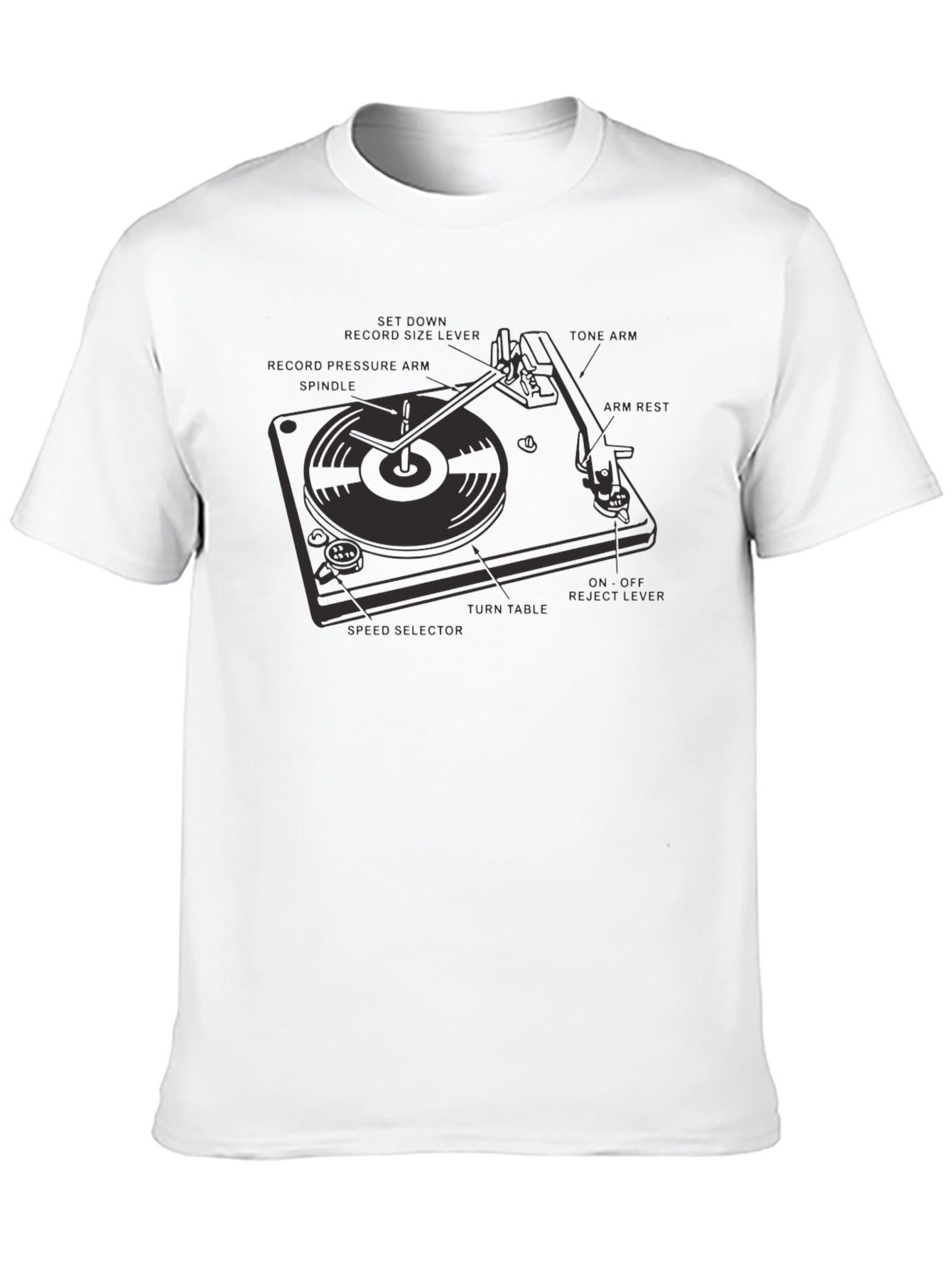 Turntable Anatomy Black T-Shirt