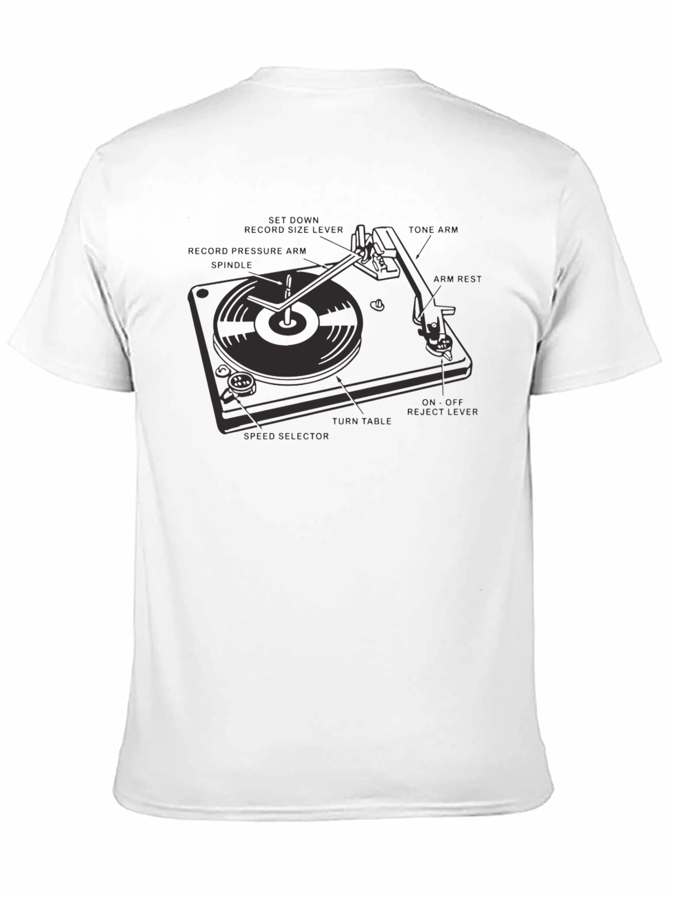 Turntable Anatomy Black T-Shirt