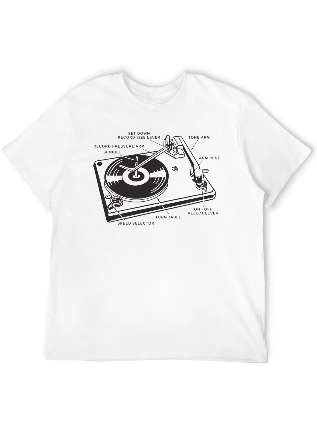 Turntable Anatomy Black T-Shirt