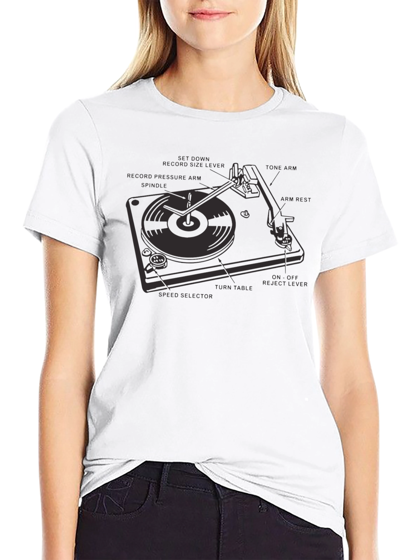 Turntable Anatomy Black T-Shirt