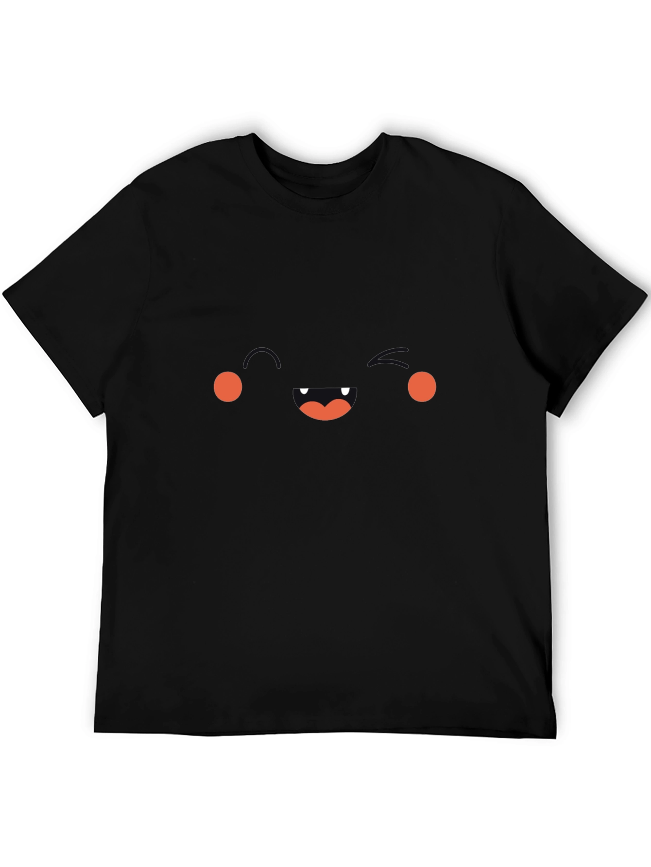 Funny Face Graphic Tee - Black Cotton T-Shirt