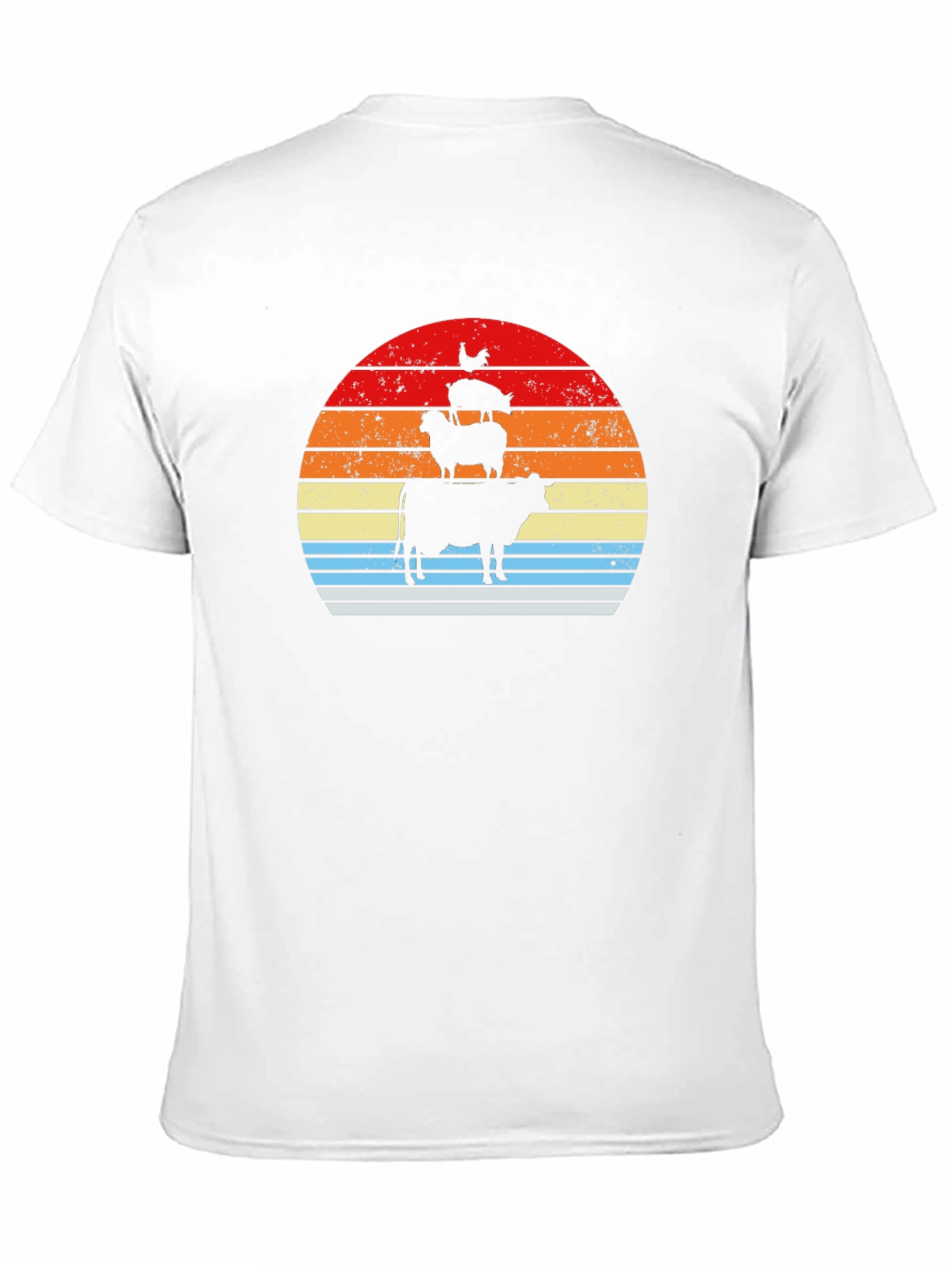 Stacked Farm Animals Sunset Graphic Tee