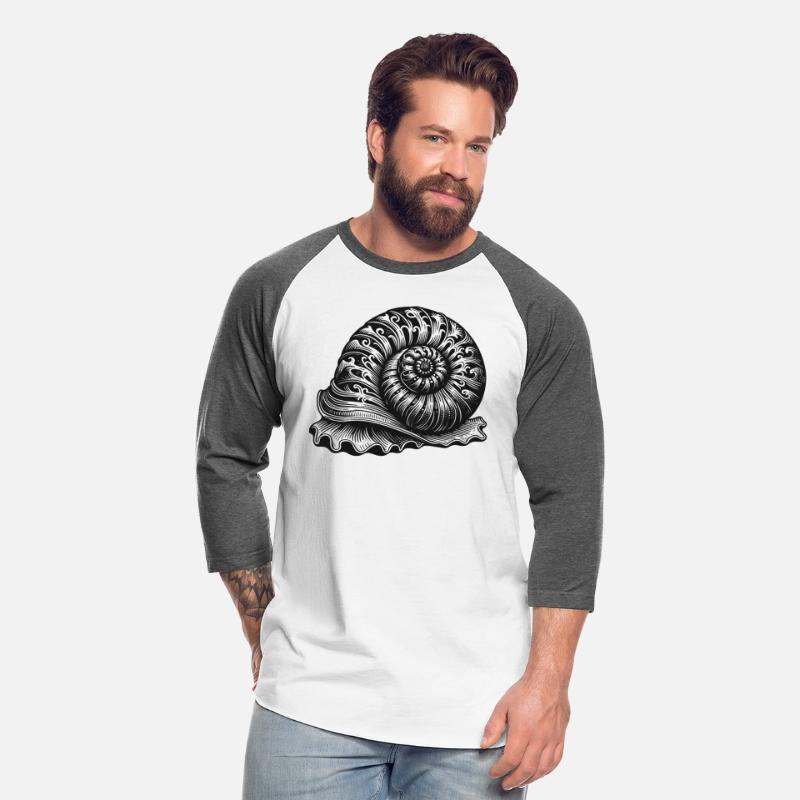 artistic ornamental snail in black and white