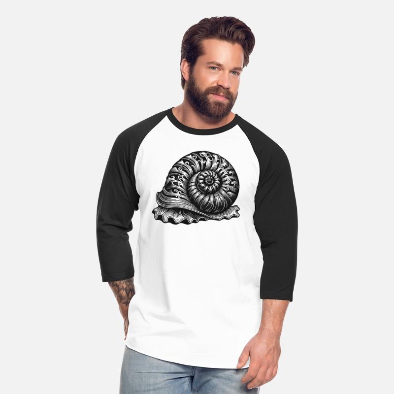 artistic ornamental snail in black and white