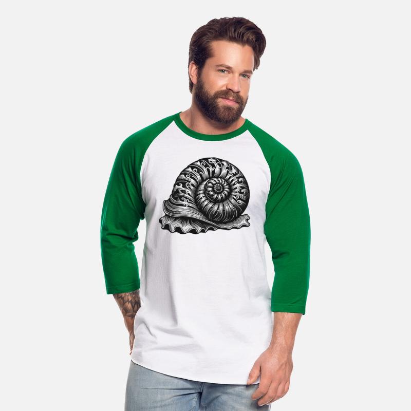 artistic ornamental snail in black and white