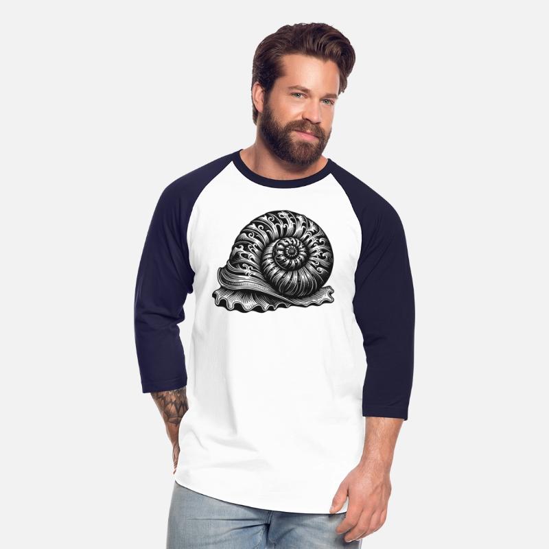 artistic ornamental snail in black and white