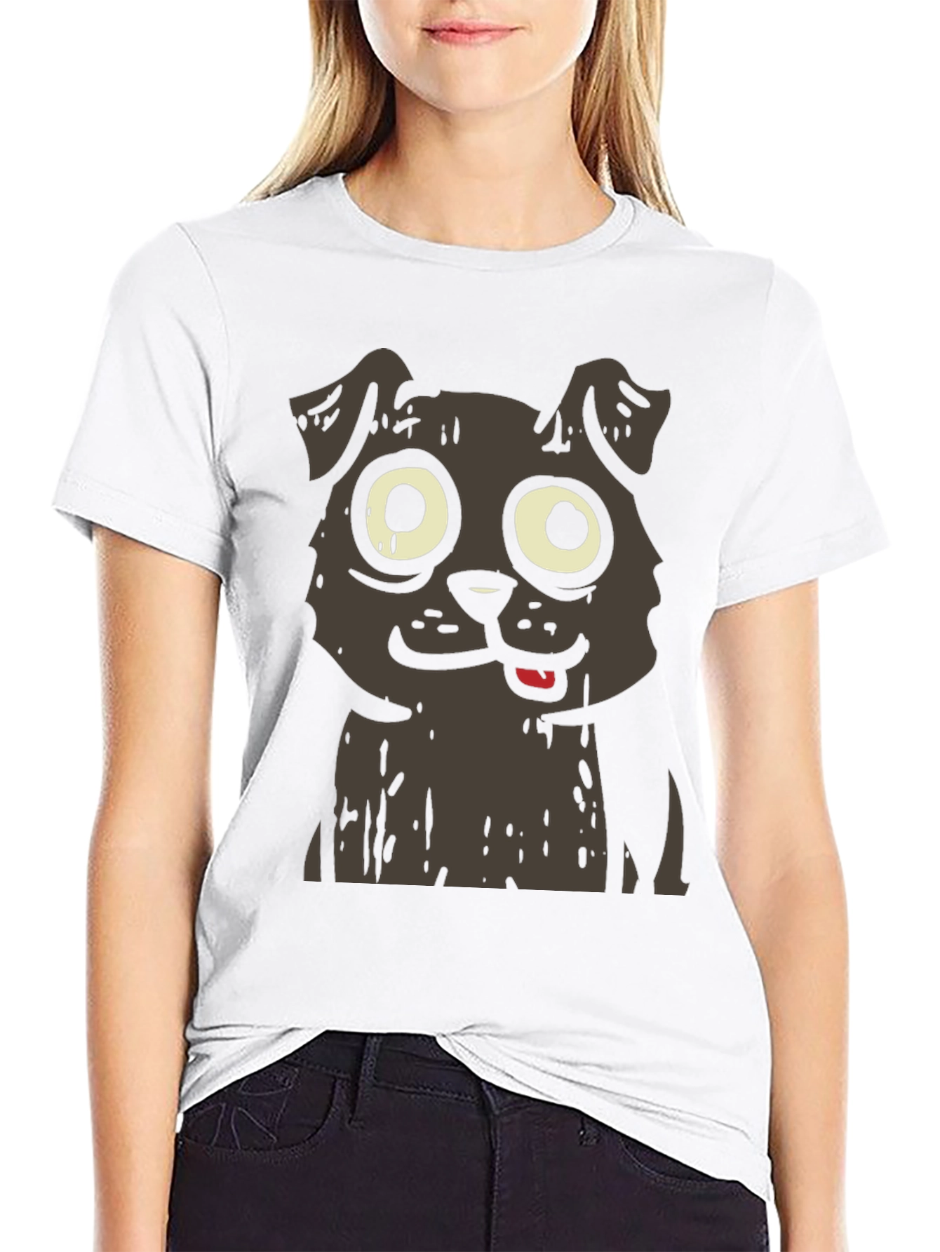 Funny Dog Graphic T-Shirt - Black Cotton Tee