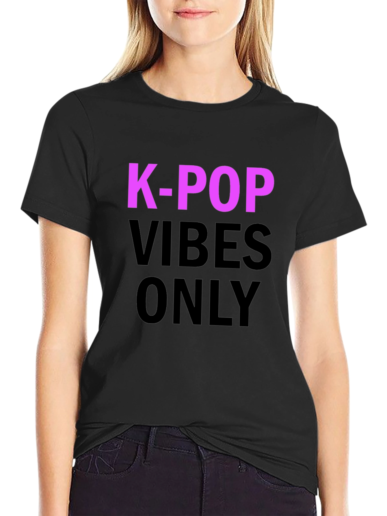 K-Pop Vibes Only T-Shirt - Black