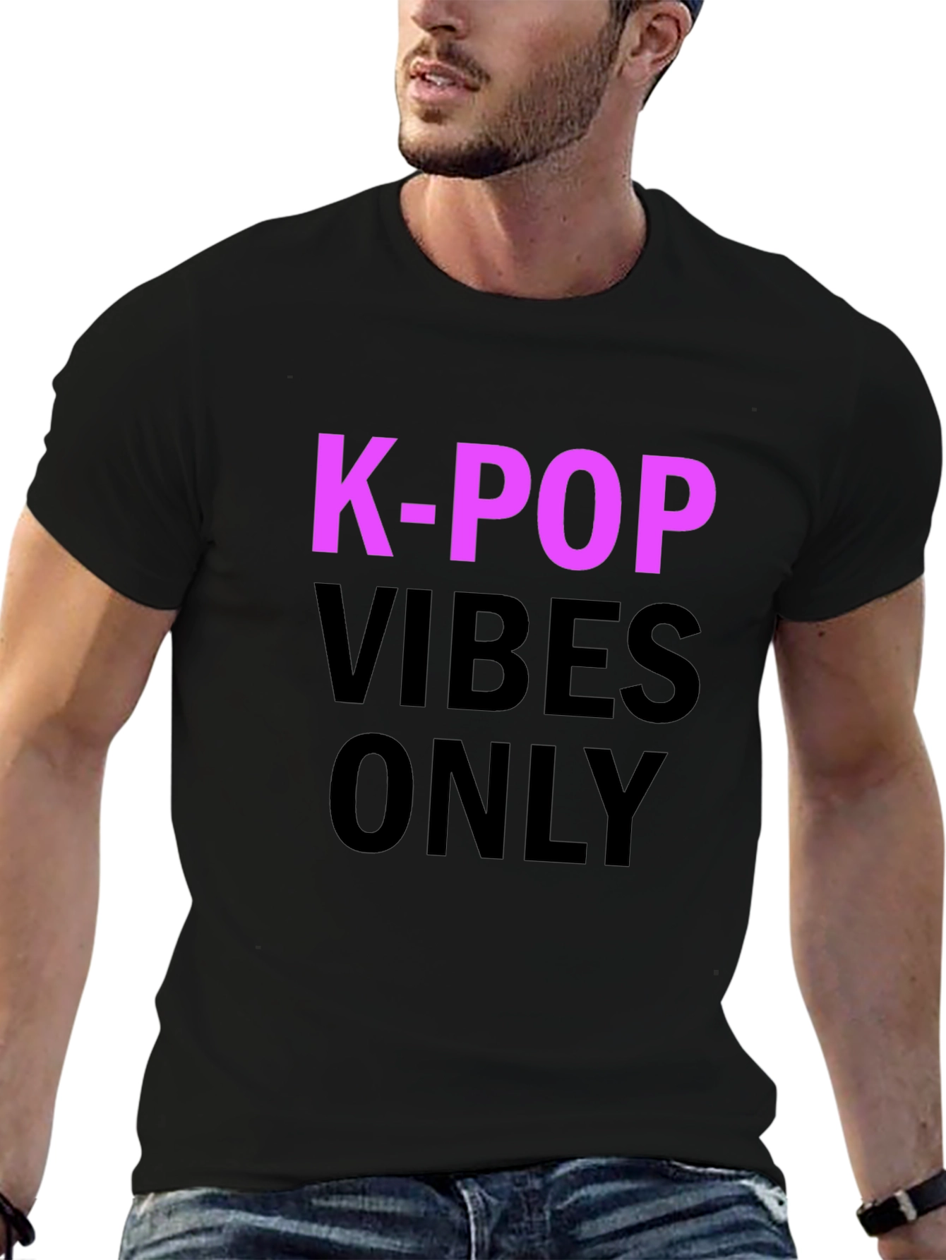 K-Pop Vibes Only T-Shirt - Black
