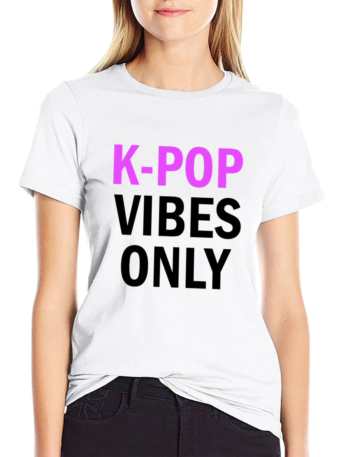 K-Pop Vibes Only T-Shirt - Black