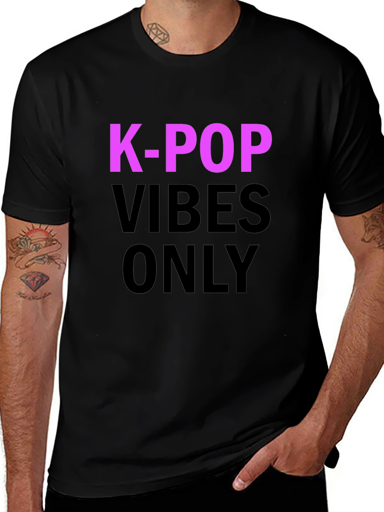 K-Pop Vibes Only T-Shirt - Black