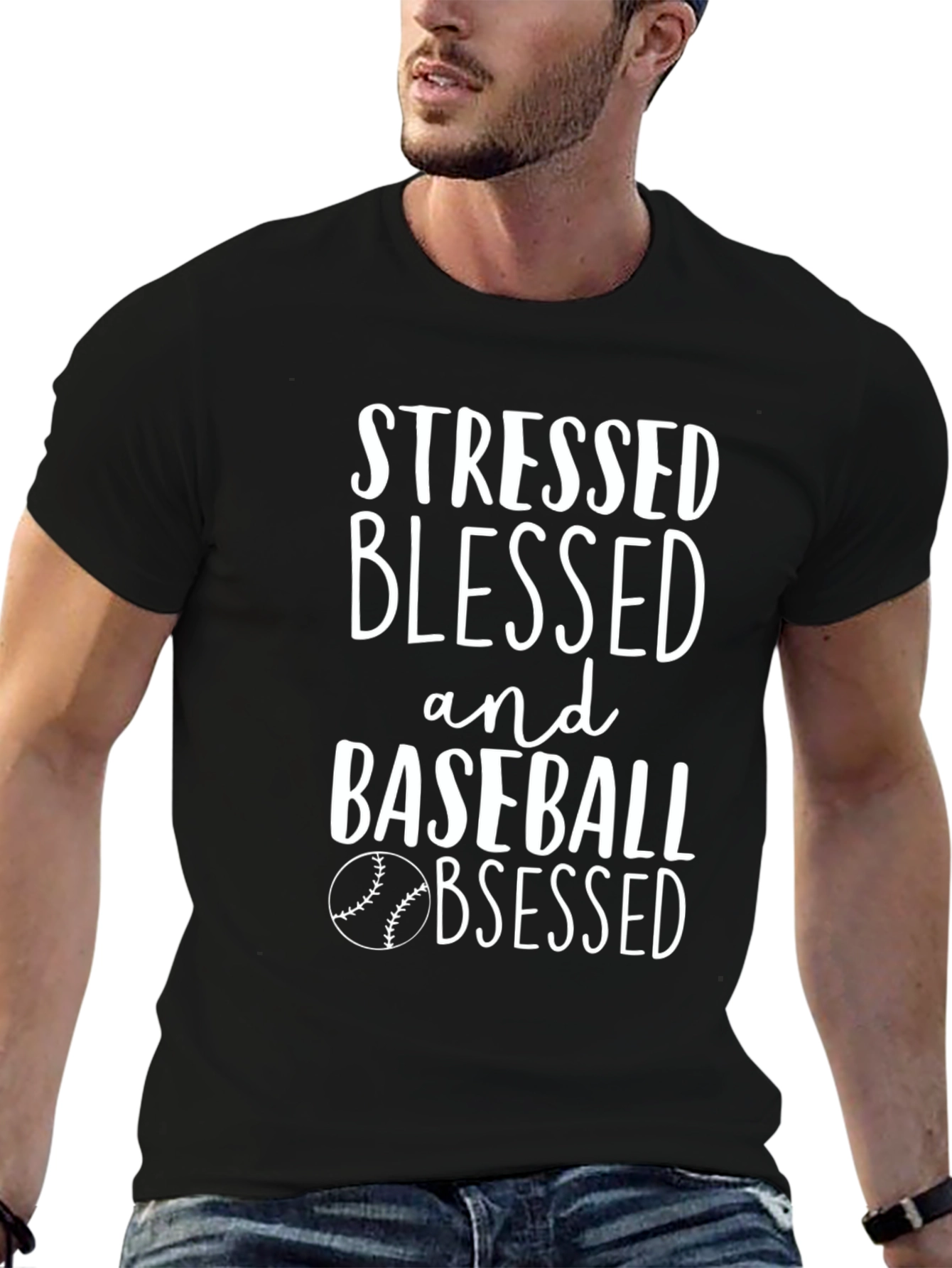 Stressed Blessed Baseball Obsessed T-Shirt