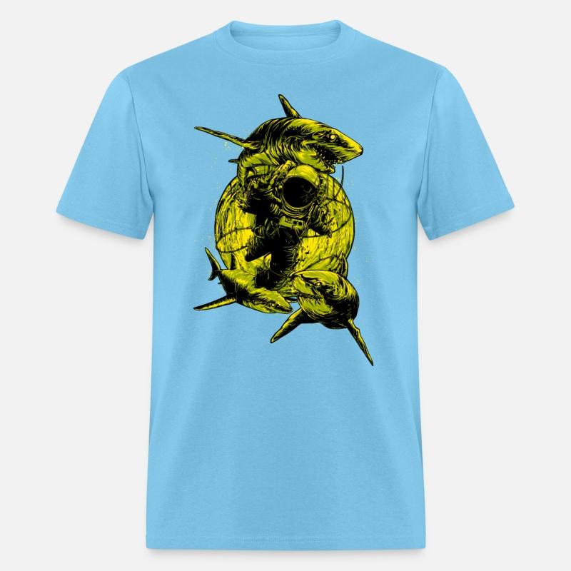 Astronaut Outer Space Deep Sea Diver Sharks Attack