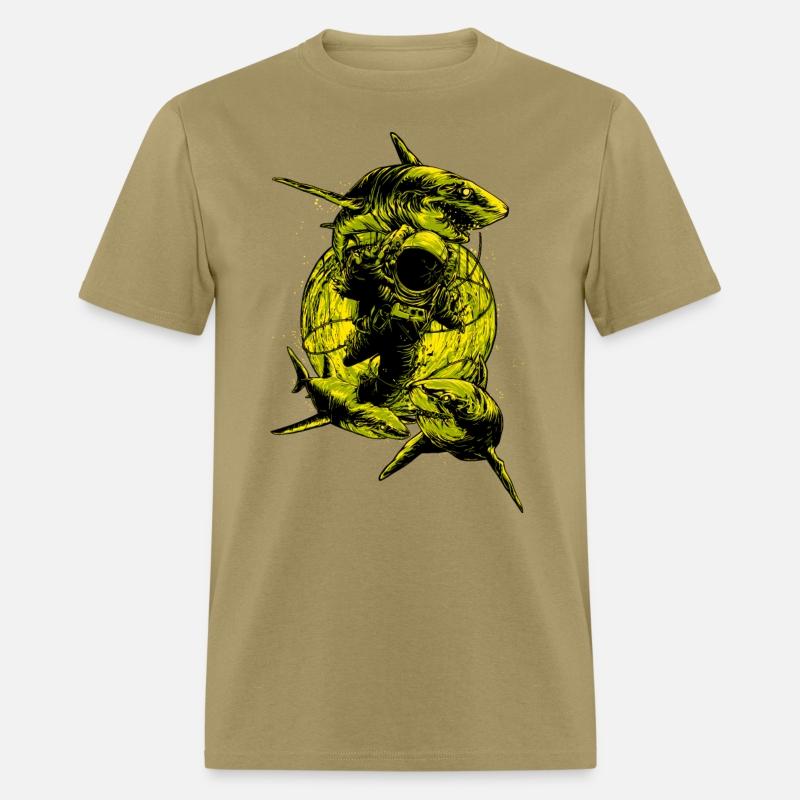 Astronaut Outer Space Deep Sea Diver Sharks Attack