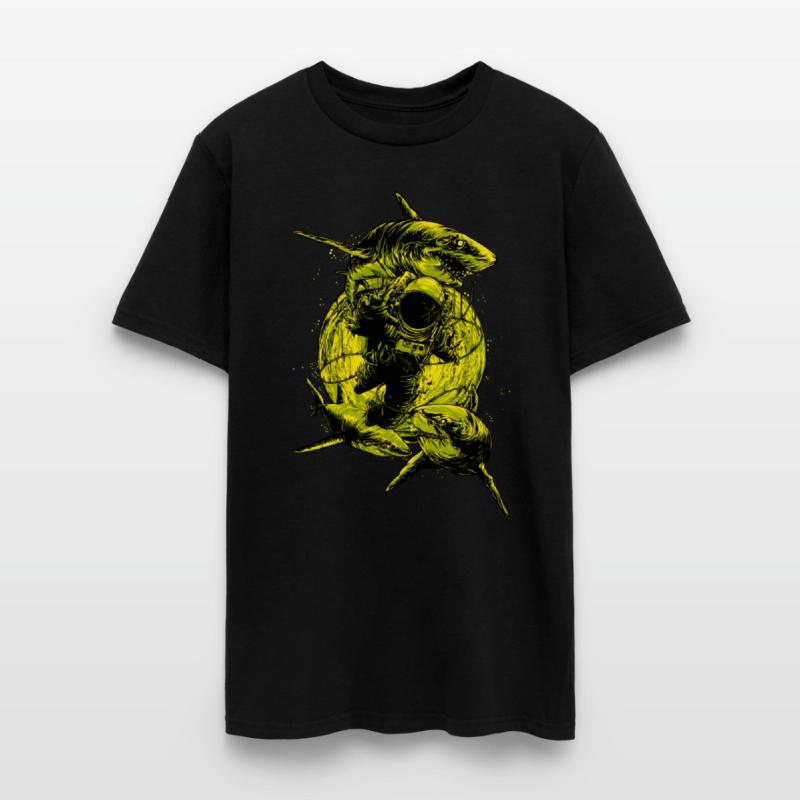 Astronaut Outer Space Deep Sea Diver Sharks Attack