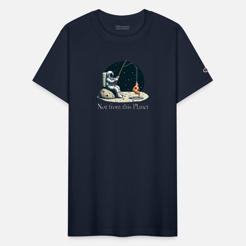 Astronaut pizza fishing in space