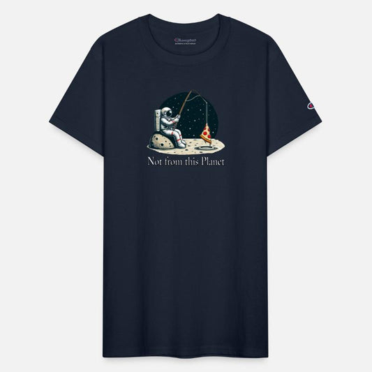 Astronaut pizza fishing in space