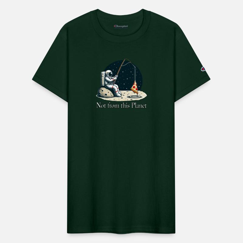 Astronaut pizza fishing in space