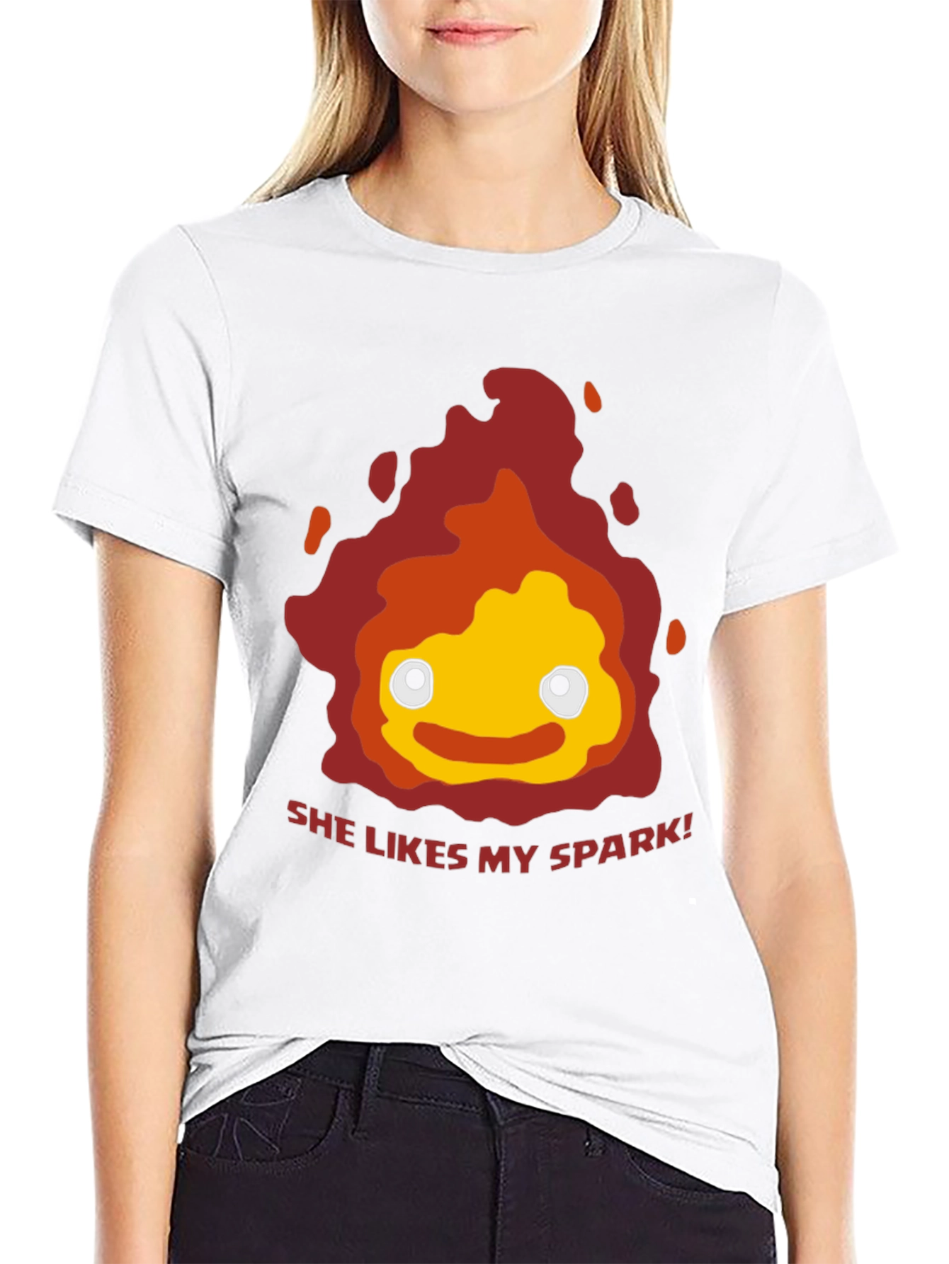 She Likes My Spark T-Shirt - Anime Calcifer Fire