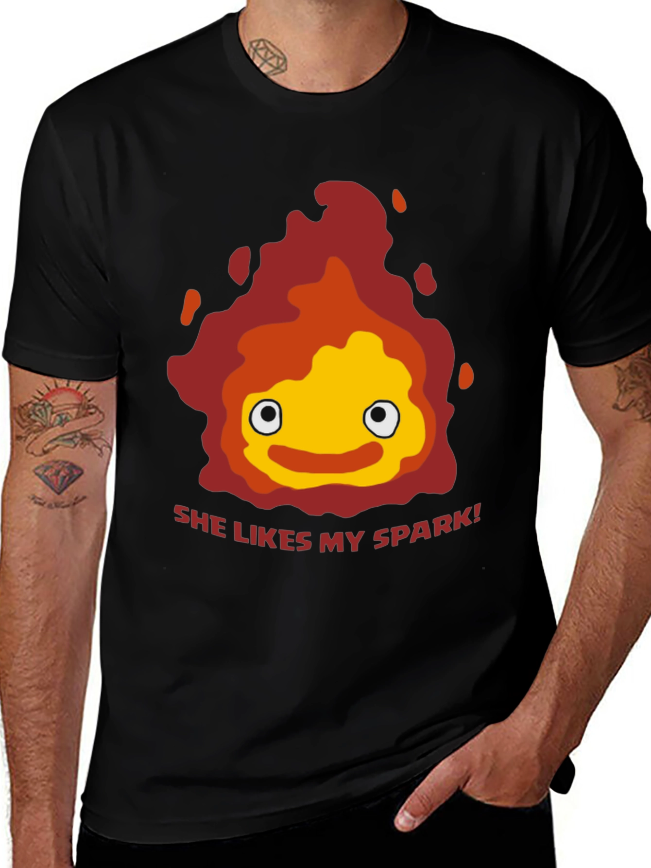 She Likes My Spark T-Shirt - Anime Calcifer Fire