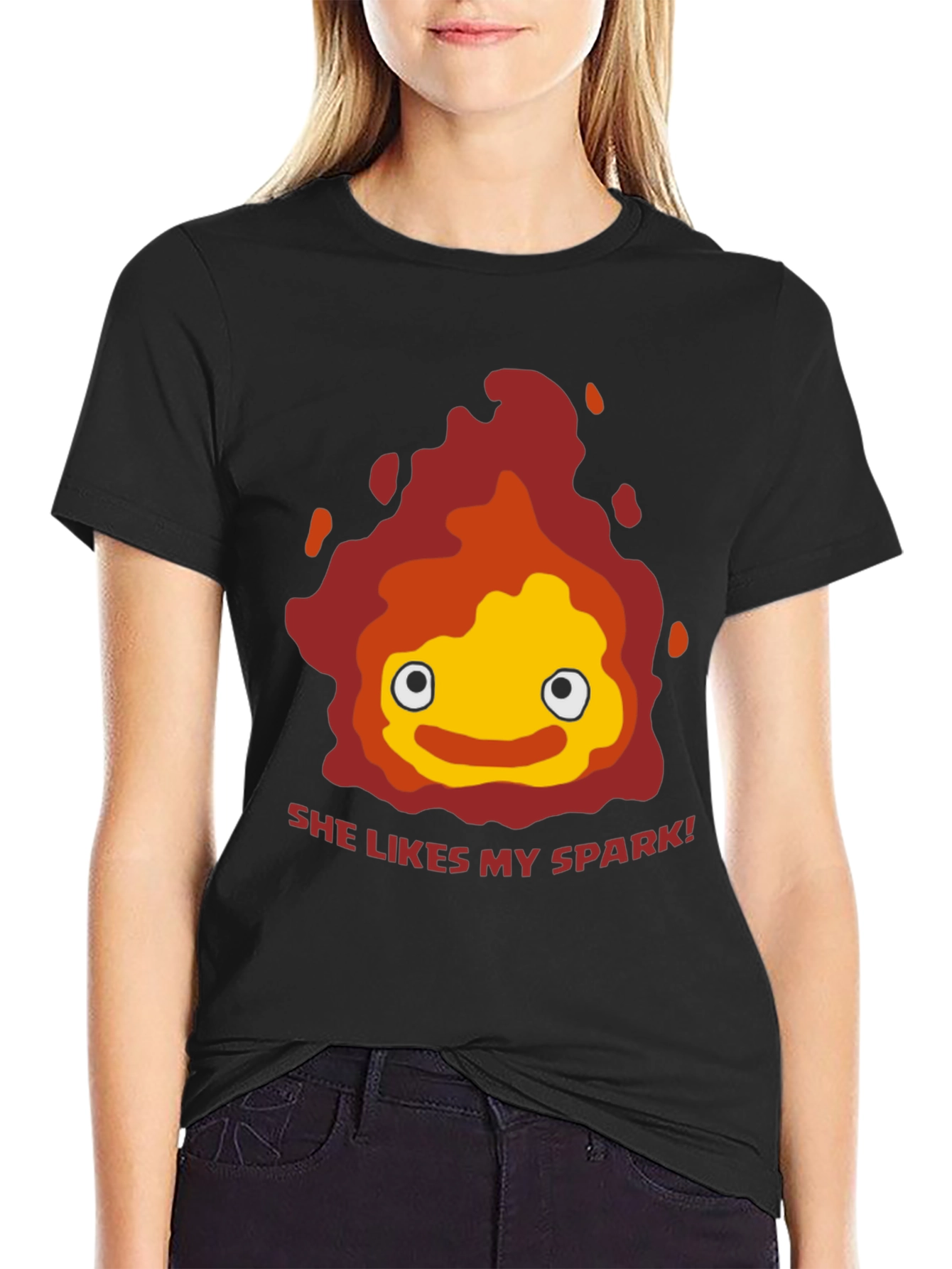 She Likes My Spark T-Shirt - Anime Calcifer Fire