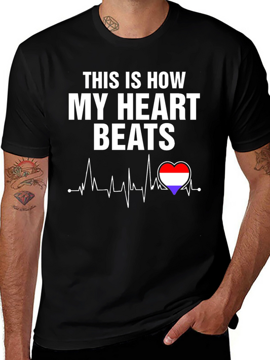 Heartbeat Flag T-Shirt - Stylish Patriotic Tee