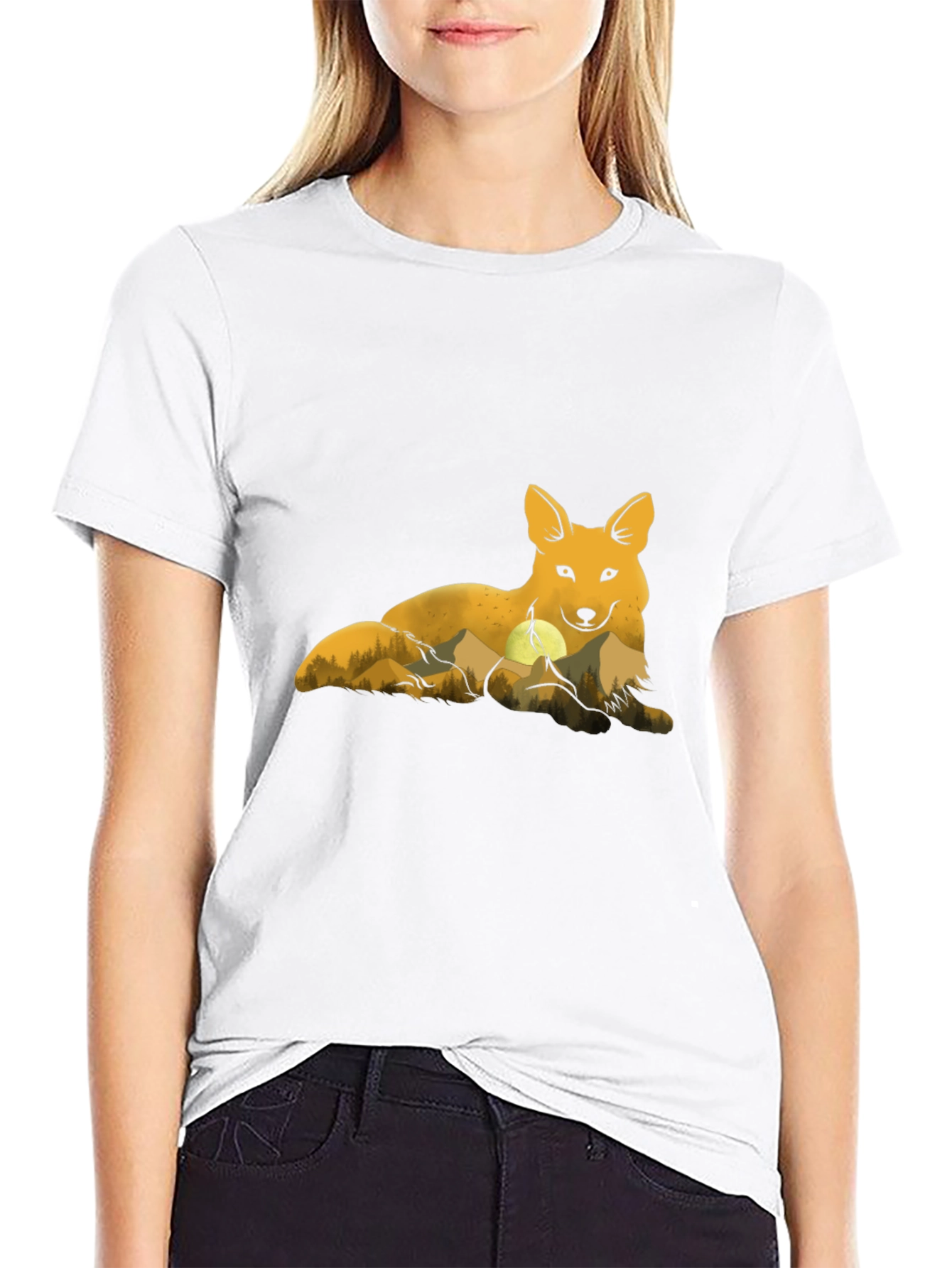 Fox & Mountain Graphic Tee - Nature Lovers T-Shirt