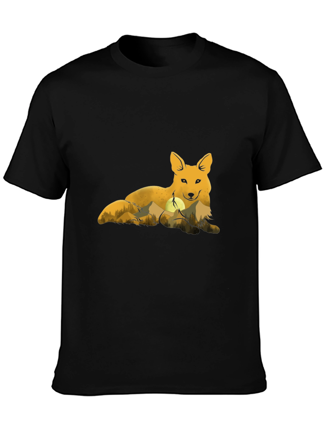 Fox & Mountain Graphic Tee - Nature Lovers T-Shirt