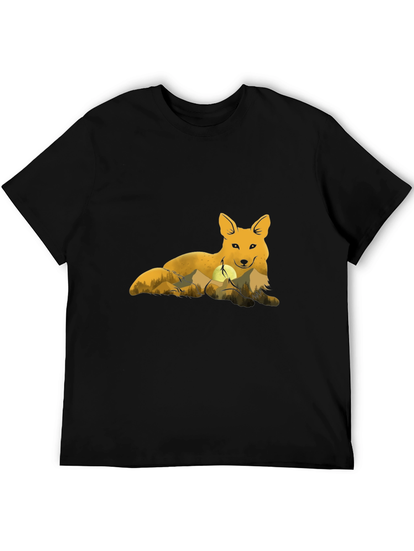 Fox & Mountain Graphic Tee - Nature Lovers T-Shirt