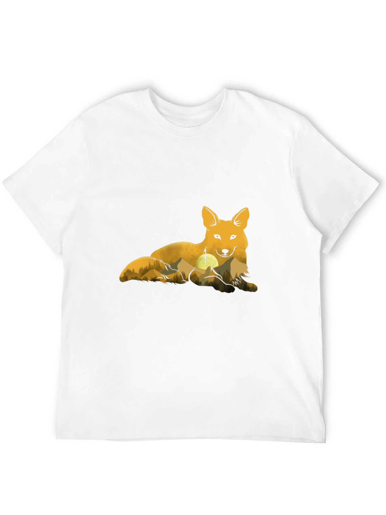 Fox & Mountain Graphic Tee - Nature Lovers T-Shirt