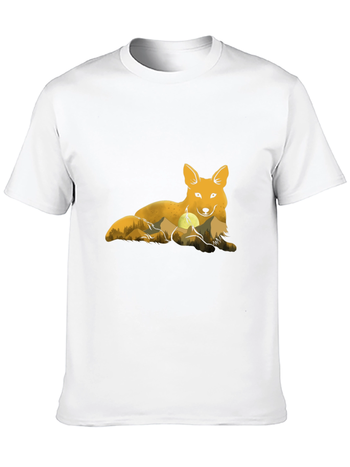 Fox & Mountain Graphic Tee - Nature Lovers T-Shirt