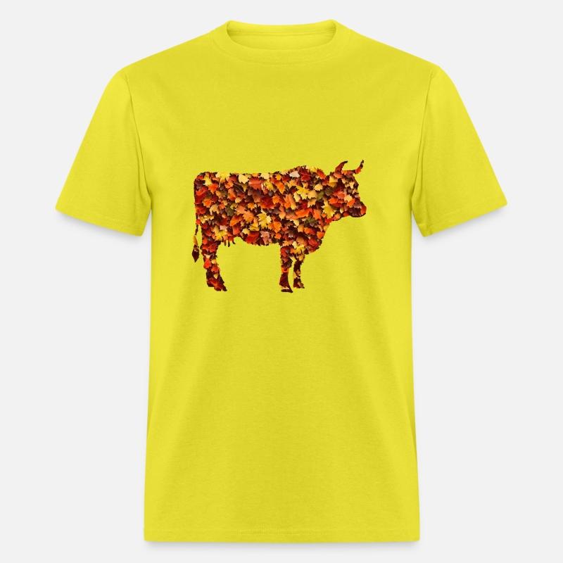 Autumnal Pasture: Cow and Bull Amidst the Colorful
