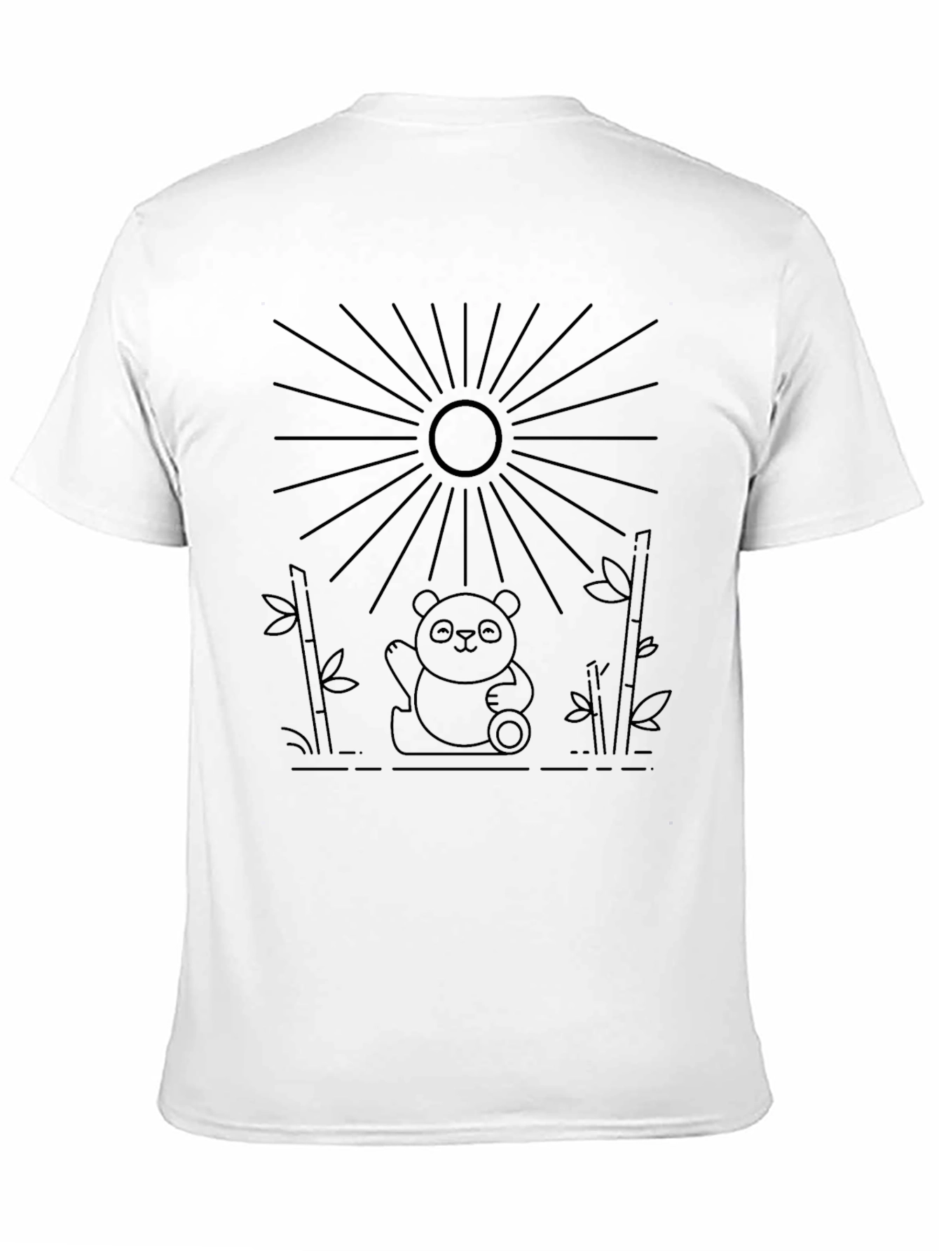 Panda Sun Graphic Tee - Black