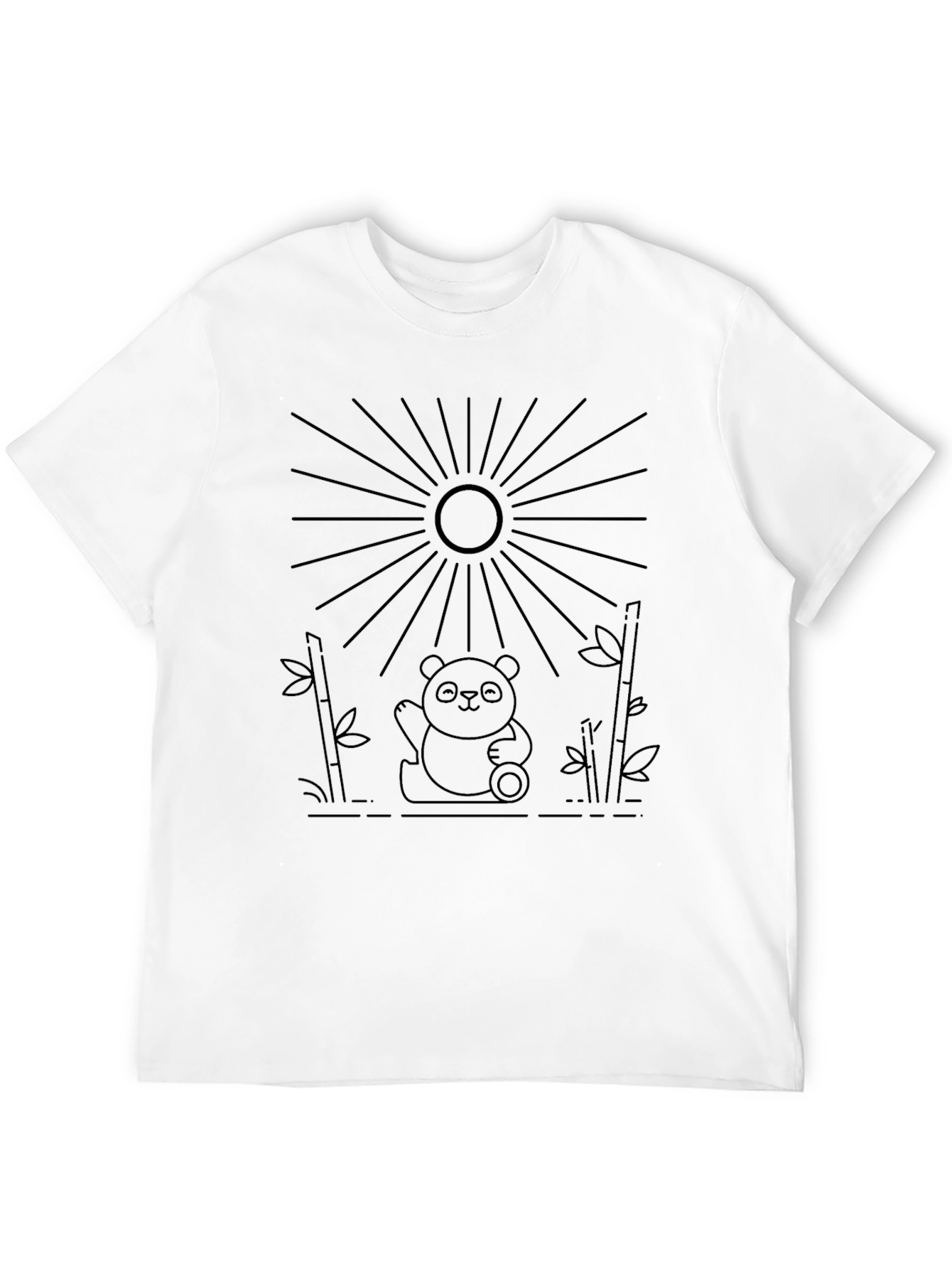 Panda Sun Graphic Tee - Black