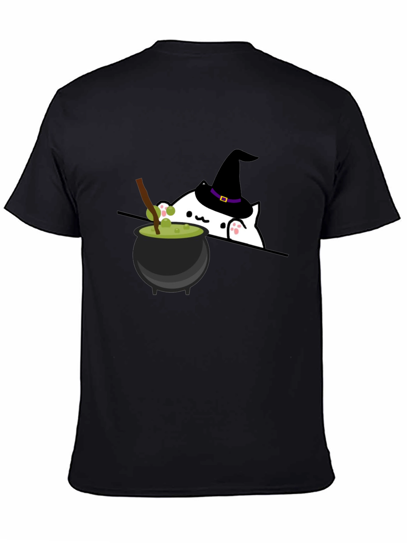 Halloween Cat Witch Cauldron T-Shirt